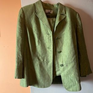 2 Piece Green Linen Suit